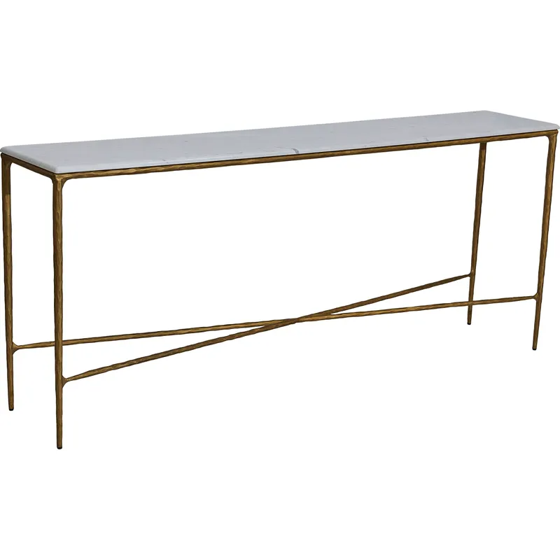 Heston Marble Console Table Large Brass, 180cm W x 35cm D x 76cm H (RRP $3443) - Image 4