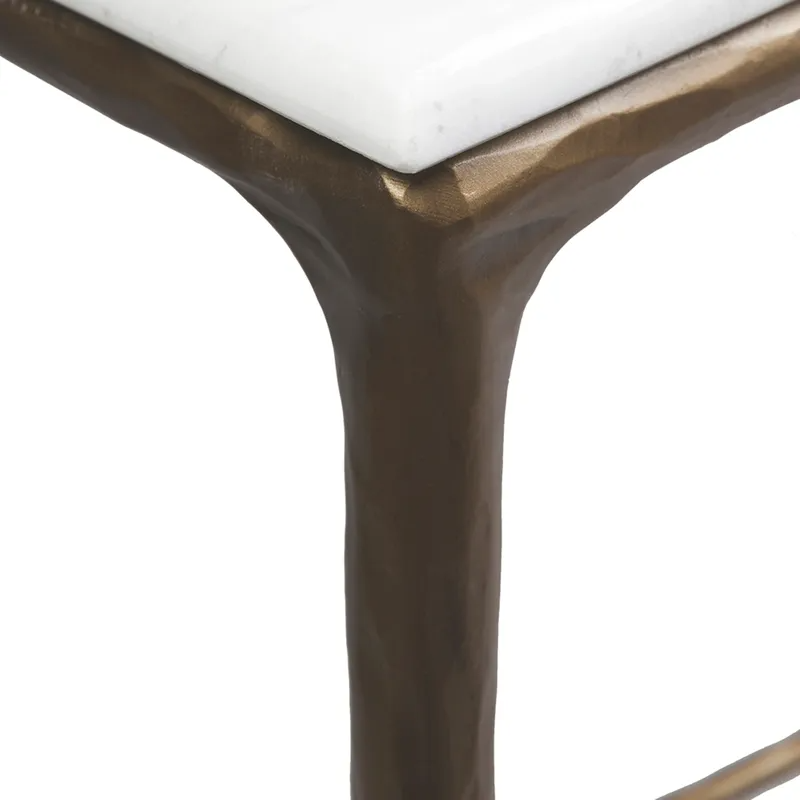 Heston Marble Console Table Large Brass, 180cm W x 35cm D x 76cm H (RRP $3443) - Image 5