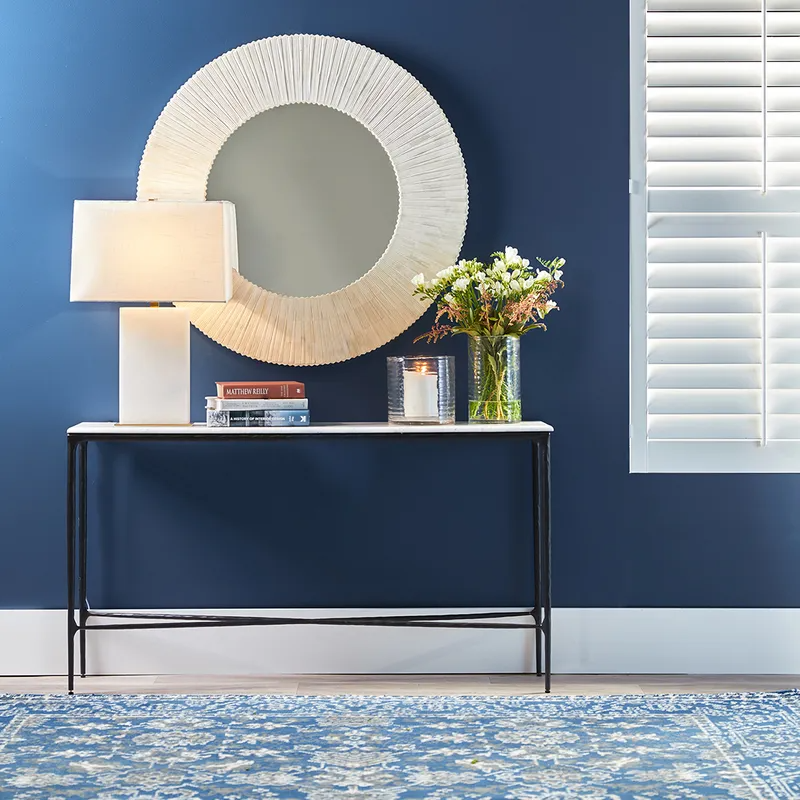 Heston Marble Console Table Medium Black, 140cm W x 33cm D x 76cm H (RRP $2959) - Image 2