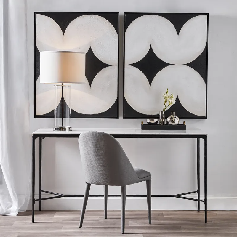 Heston Marble Console Table Medium Black, 140cm W x 33cm D x 76cm H (RRP $2959) - Image 4