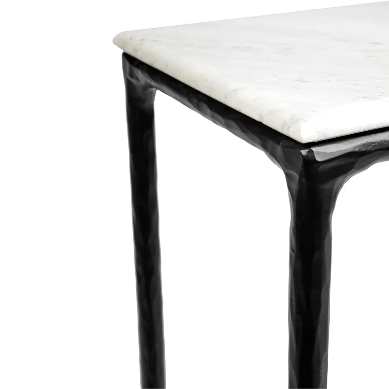 Heston Marble Console Table Small Black, 90cm W x 30cm D x 80cm H (RRP $2321) - Image 4