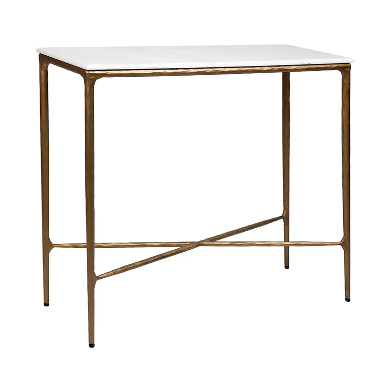 Heston Marble Console Table Small Brass, 90cm W x 30cm D x 80cm H (RRP $2321) - Image 2