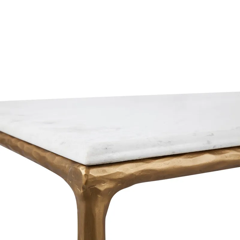 Heston Marble Rectangle Coffee Table Brass, 120cm W x 60cm D x 45cm H (RRP $3663) - Image 6