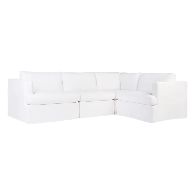 Birkshire Slip Cover Modular Sofa White Linen Option 1, 276cm W x 96cm-196cm D x 85cm H (RRP $8910) - Image 4