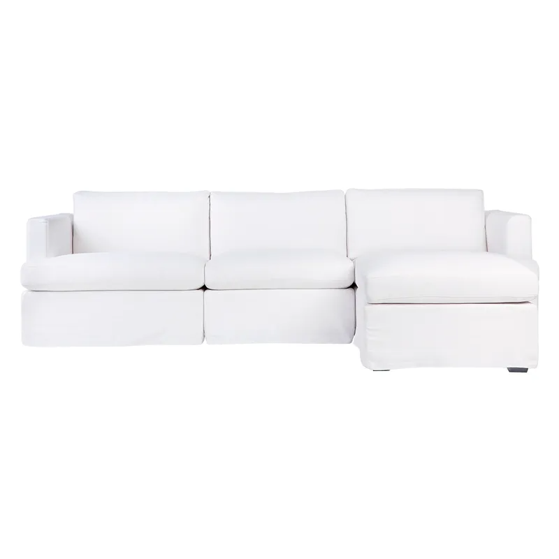 Birkshire Slip Cover Modular Sofa White Linen Option 6, 280cm W x 96cm-176cm D x 85cm H (RRP $7810) - Image 2