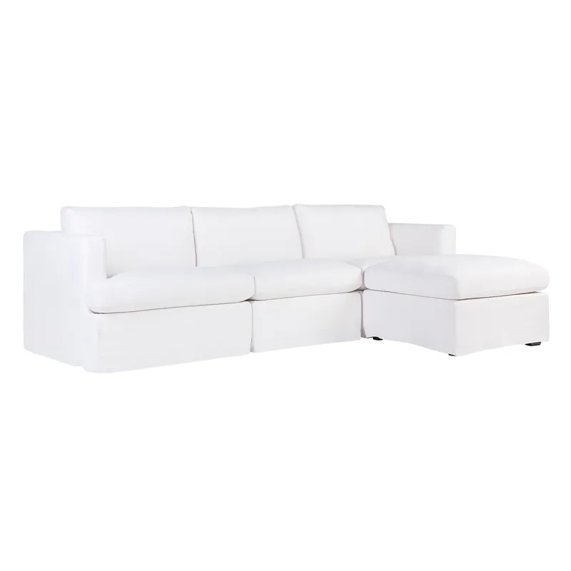 Birkshire Slip Cover Modular Sofa White Linen Option 6, 280cm W x 96cm-176cm D x 85cm H (RRP $7810) - Image 3