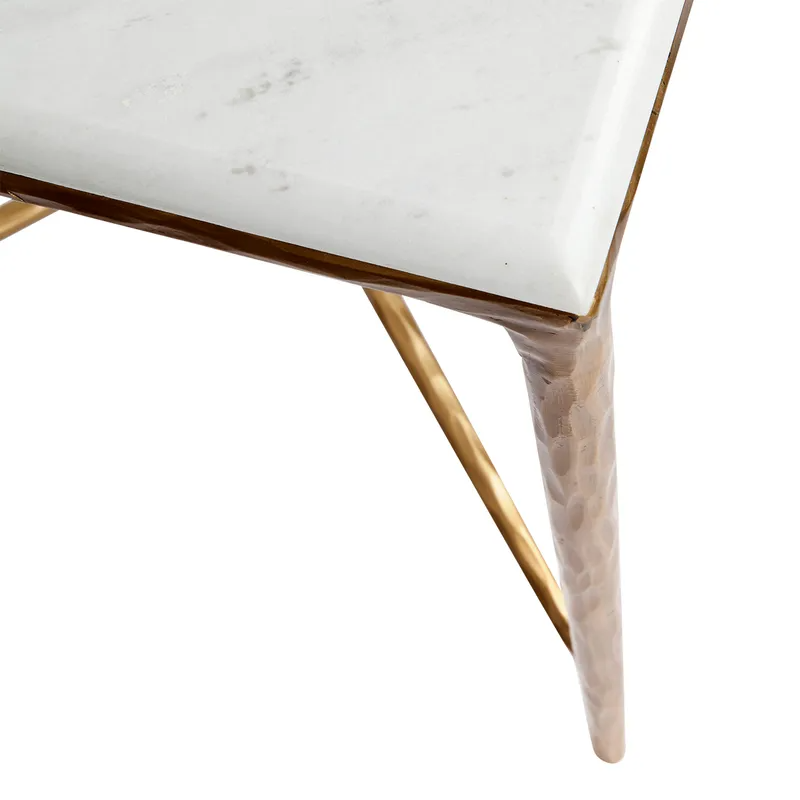 Heston Marble Square Side Table Brass, 50cm W x 50cm D x 56cm H (RRP $2035) - Image 4