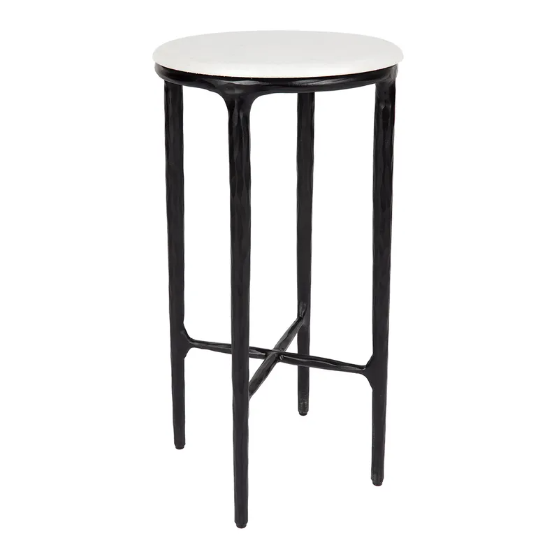 Heston Marble Petite Side Table Black, 30cm Dia x 60cm H (RRP $1353) - Image 3