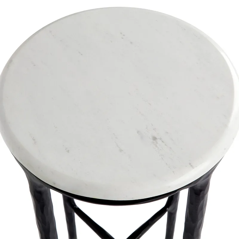 Heston Marble Petite Side Table Black, 30cm Dia x 60cm H (RRP $1353) - Image 5