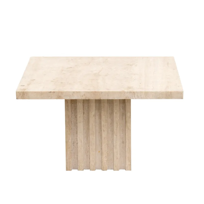 Atlas Travertine Coffee Table Small, 53cm W x 53cm D x 30cm H (RRP $1727) - Image 3