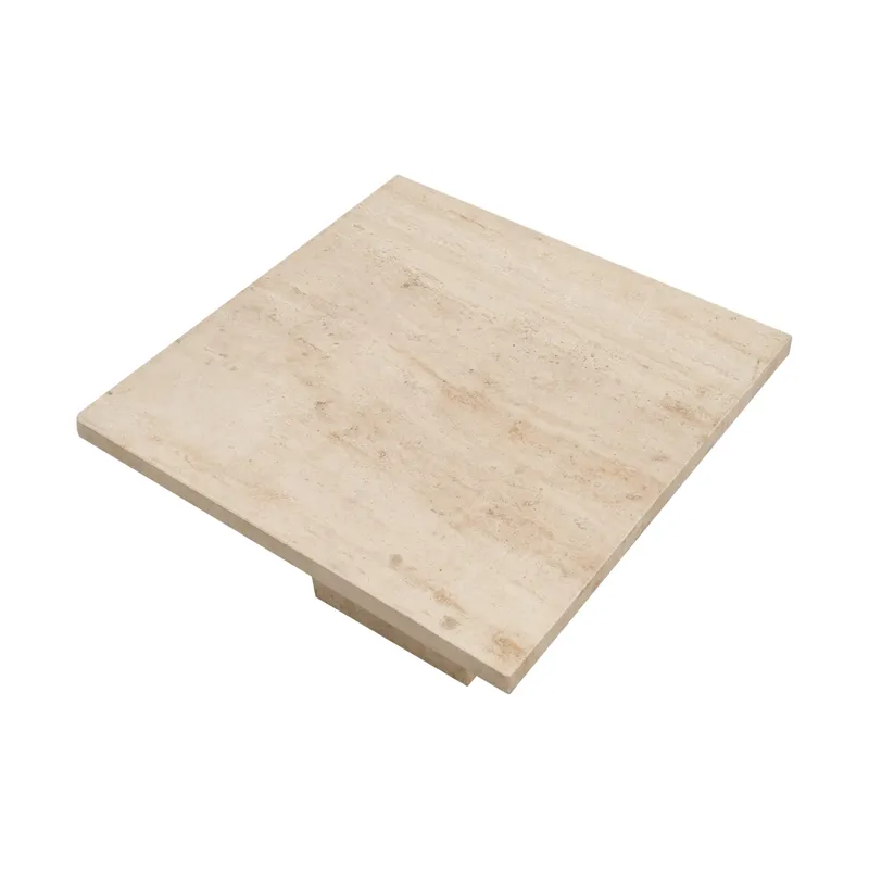 Atlas Travertine Coffee Table Small, 53cm W x 53cm D x 30cm H (RRP $1727) - Image 5