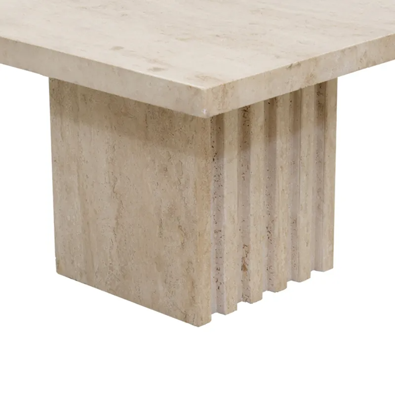 Atlas Travertine Coffee Table Small, 53cm W x 53cm D x 30cm H (RRP $1727) - Image 6