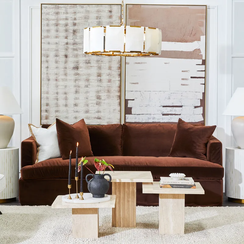 Atlas Travertine Coffee Table Medium, 53cm W x 53cm D x 40cm H (RRP $1837) - Image 2
