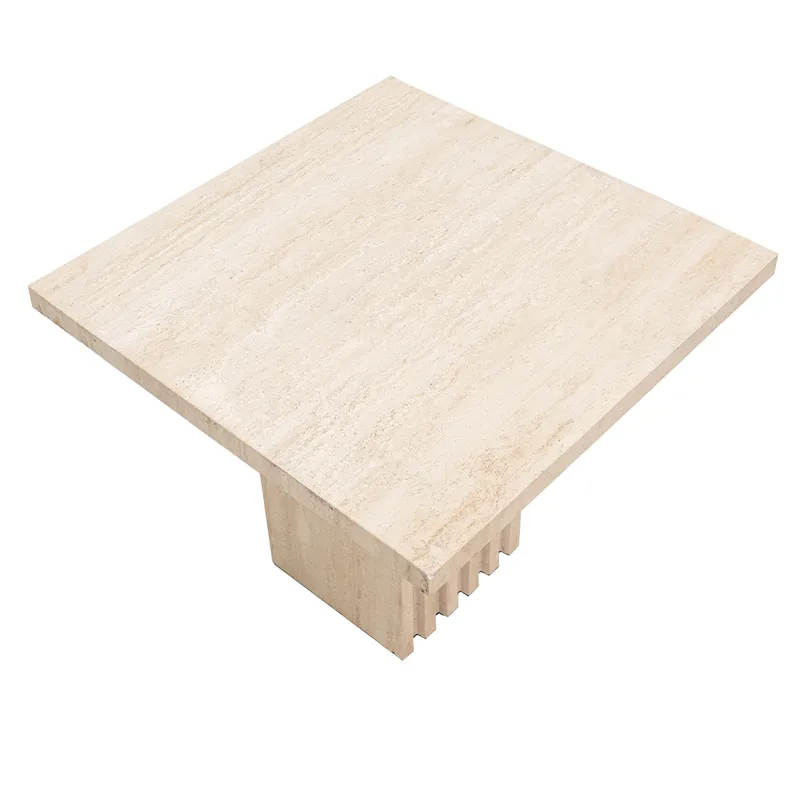 Atlas Travertine Coffee Table Large, 53cm W x 53cm D x 46cm H (RRP $1903) - Image 5