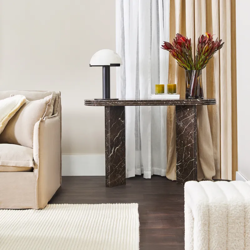 Andre Marble Console Table, 120cm W x 40cm D x 75cm H (RRP $3223) - Image 2