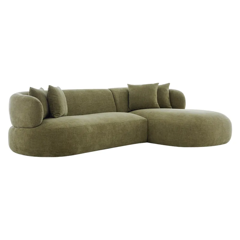 Greenwich 3 Seater Sofa w Right Chaise Sage Chenille, 260cm W x 160cm D x 76cm H (RRP $4411) - Image 2