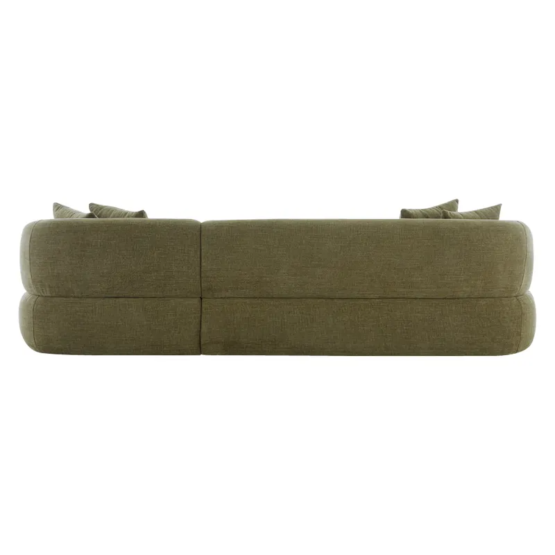 Greenwich 3 Seater Sofa w Right Chaise Sage Chenille, 260cm W x 160cm D x 76cm H (RRP $4411) - Image 3