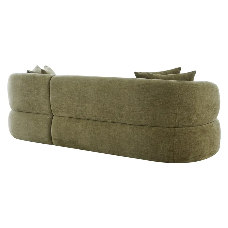 Greenwich 3 Seater Sofa w Right Chaise Sage Chenille, 260cm W x 160cm D x 76cm H (RRP $4411) - Image 4