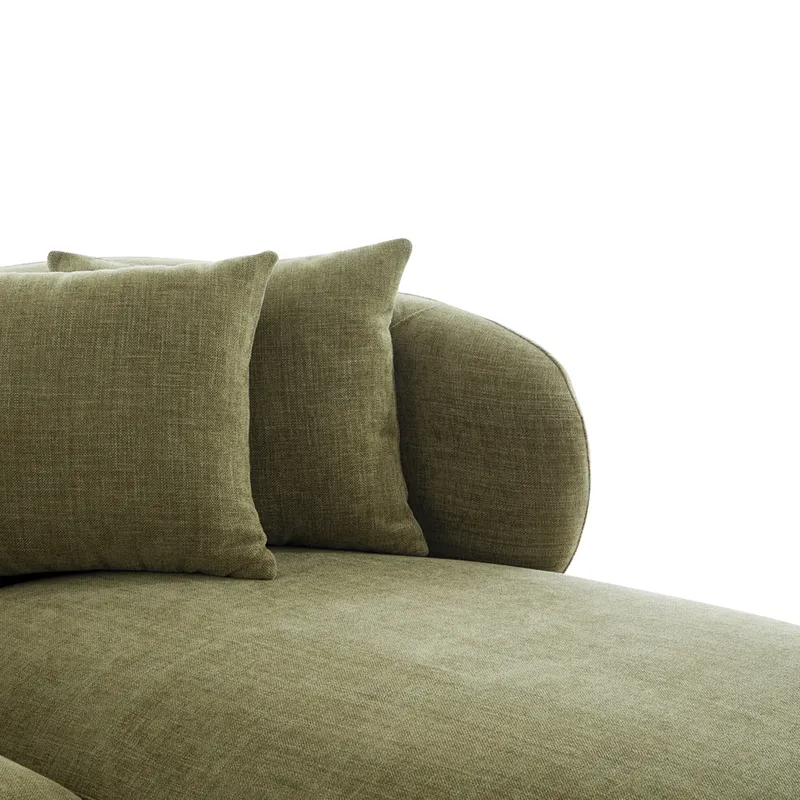 Greenwich 3 Seater Sofa w Right Chaise Sage Chenille, 260cm W x 160cm D x 76cm H (RRP $4411) - Image 5