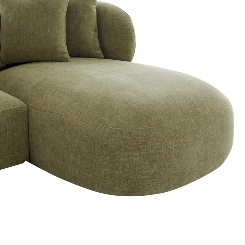Greenwich 3 Seater Sofa w Right Chaise Sage Chenille, 260cm W x 160cm D x 76cm H (RRP $4411) - Image 7
