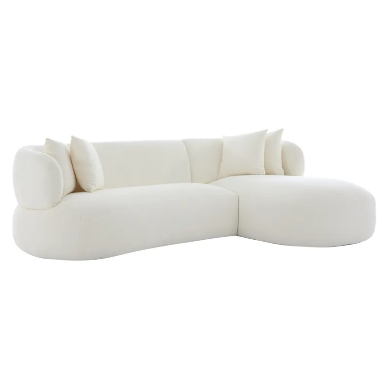 Greenwich 3 Seater Sofa w Right Chaise Ivory Chenille, 260cm W x 160cm D x 76cm H (RRP $4411) - Image 2