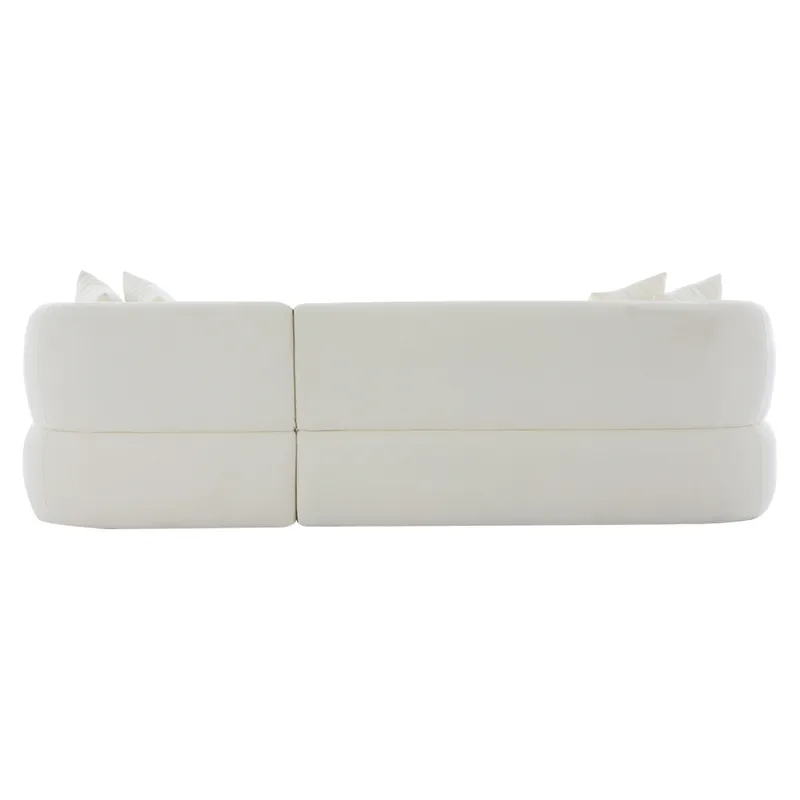 Greenwich 3 Seater Sofa w Right Chaise Ivory Chenille, 260cm W x 160cm D x 76cm H (RRP $4411) - Image 3