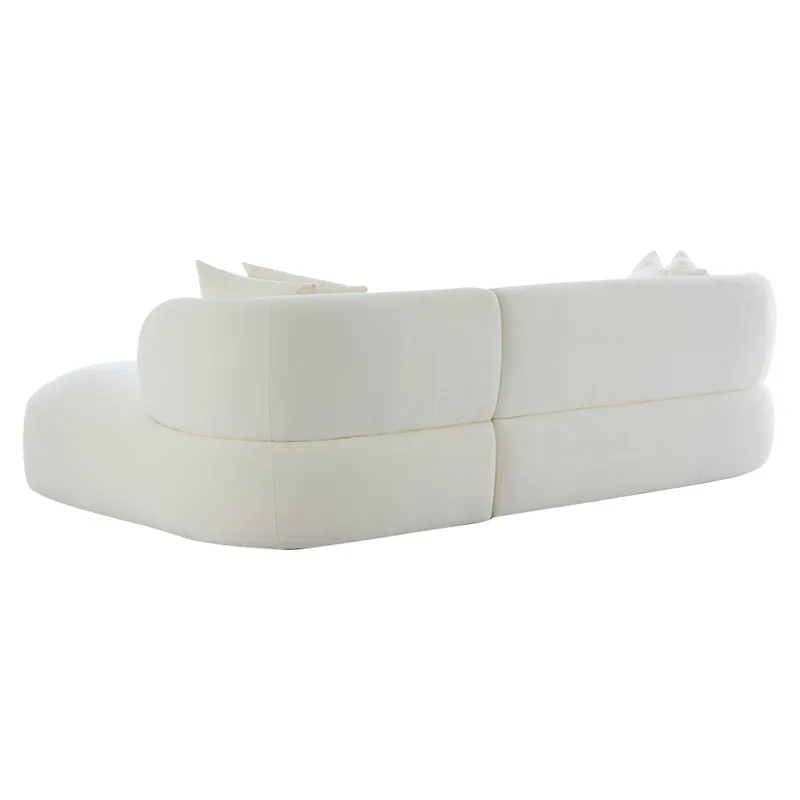 Greenwich 3 Seater Sofa w Right Chaise Ivory Chenille, 260cm W x 160cm D x 76cm H (RRP $4411) - Image 4