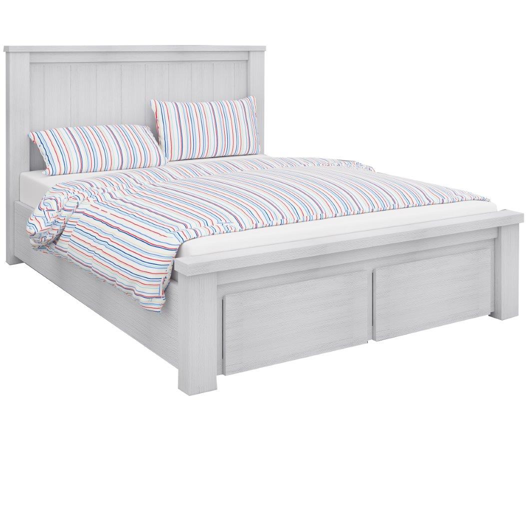 "Jefferson" Solid Timber Brushed White Coastal Hamptons Style Queen Bed Frame with Storage Drawers - Image 2