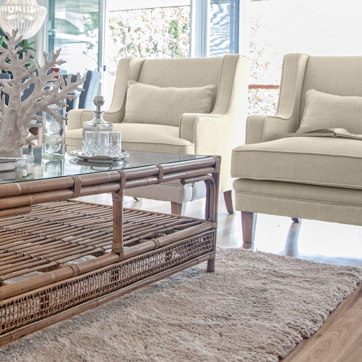 Bondi Hamptons Armchair Beige, W 92cm D 85cm H 94cm (RRP $1499) - Image 10