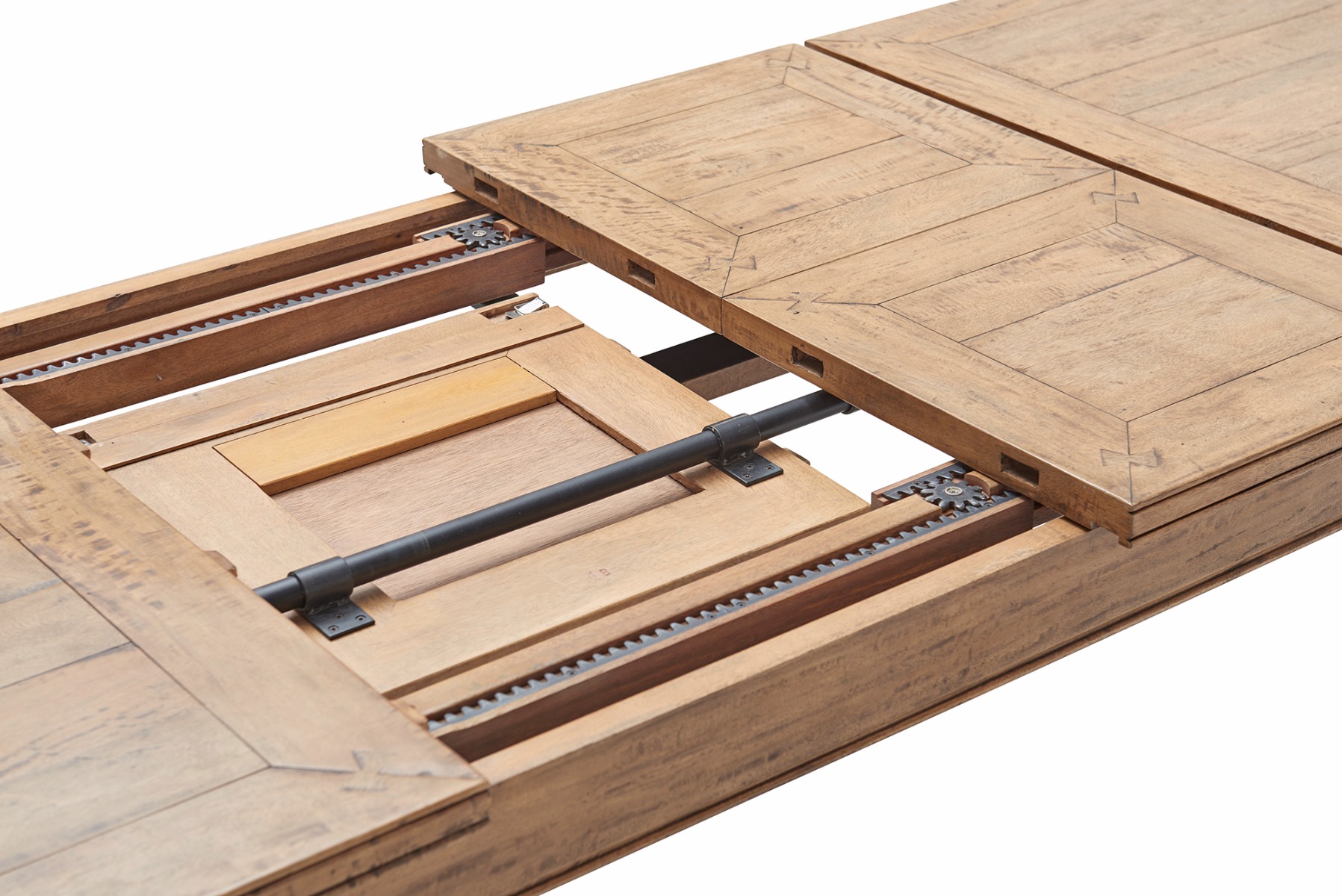 "Stanley" Solid Hardwood Timber Extension Dining Table 210-310cm, Natural - Image 3