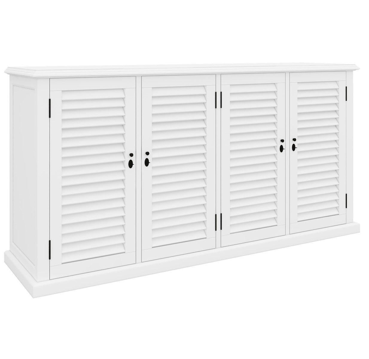 "Whitehaven" Hamptons Style Timber Buffet 4 Door White, 180cmL x 45cmD x 90cmH (RRP $1699) - Image 4