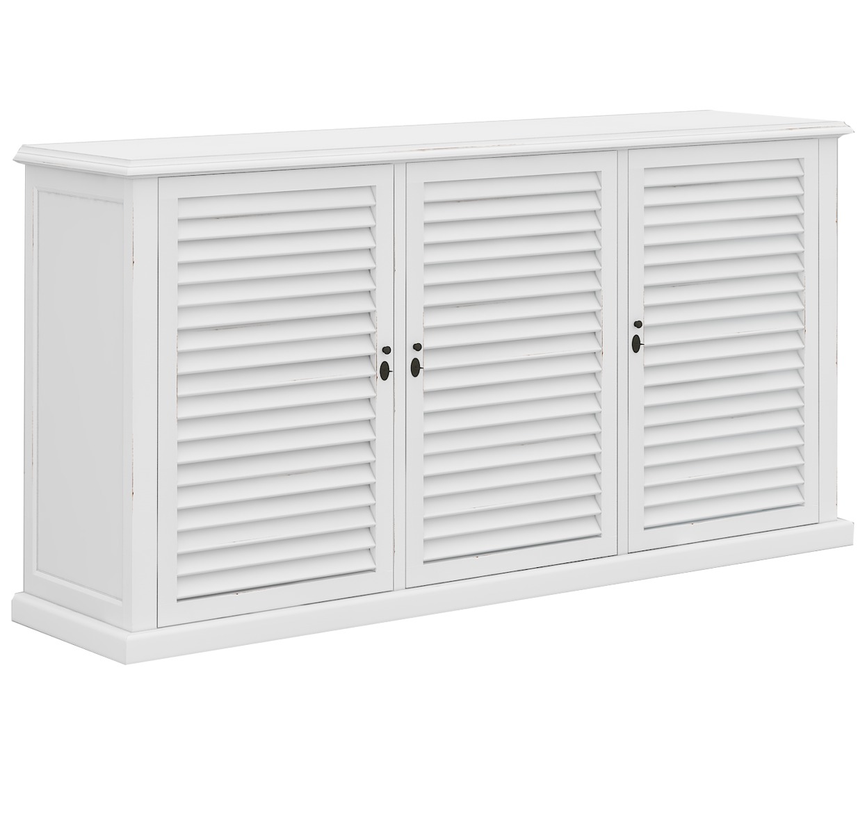 WAREHOUSE CLEARANCE SALE "Whitehaven" Hamptons Style Timber Buffet 3 Door White, 167cmL x 40cmD x 80cmH (RRP $1499) - Image 2