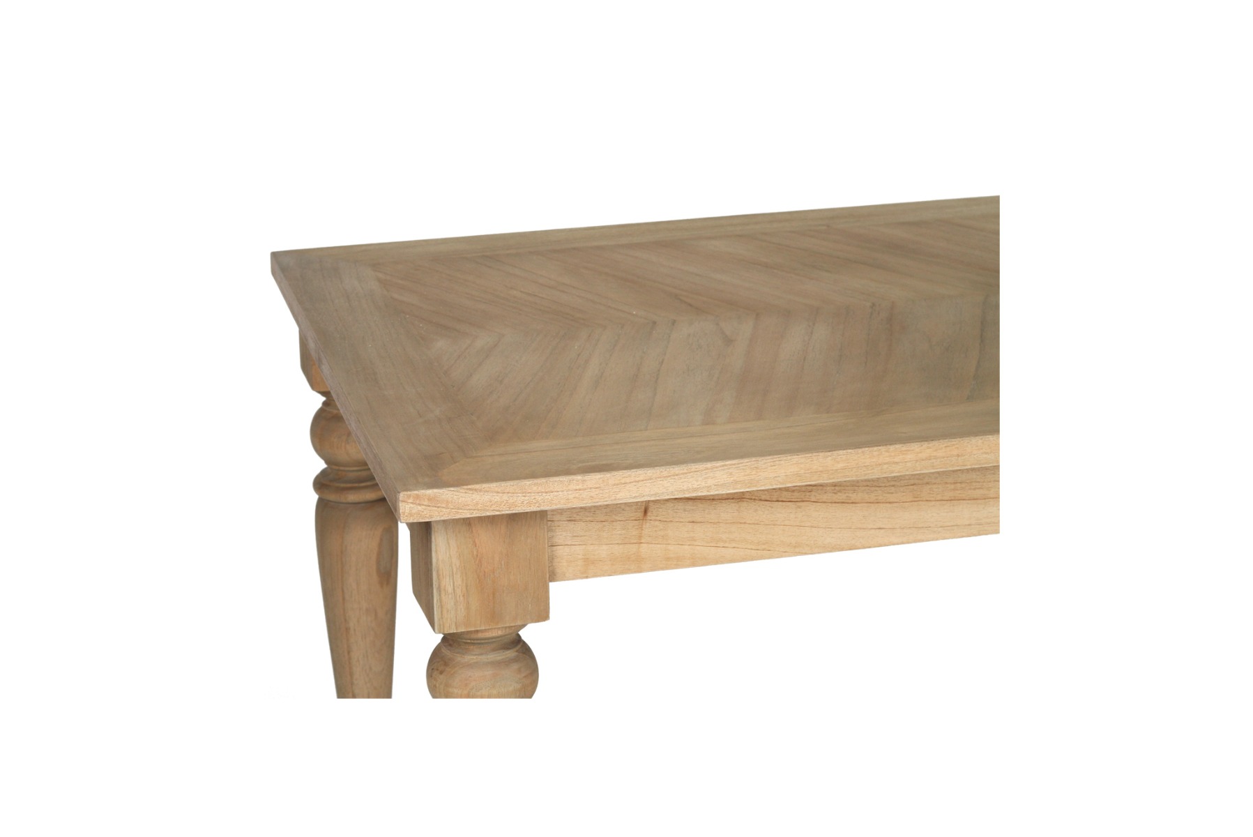 Byron Old Wood Herringbone Dining Table 200cm x 100cm (RRP $2499) - Image 6