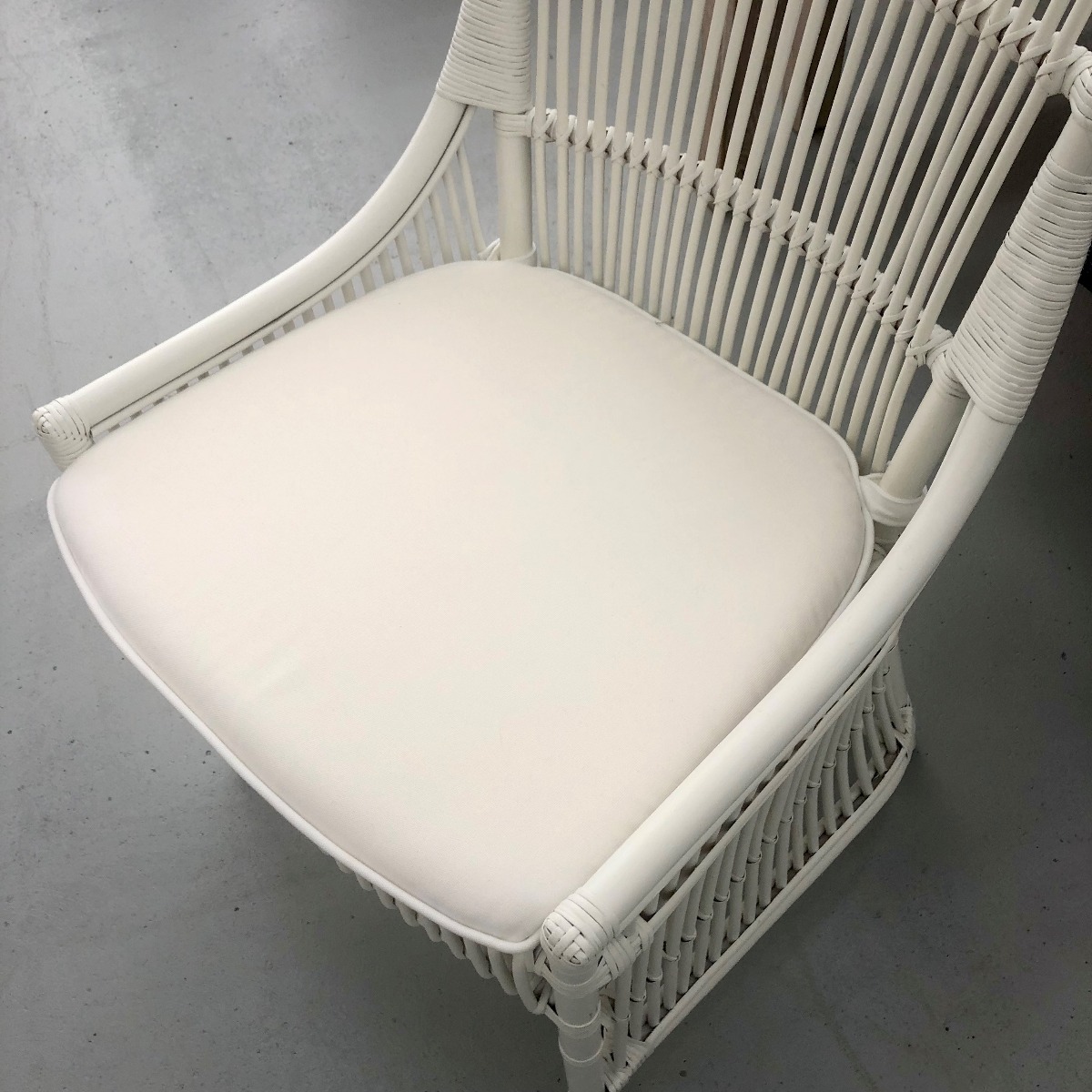ENDLESS SUMMER SALE!! "Byron" Hamptons Style Rattan Cane Dining Side Chair White, White Cushion (RRP $499) - Image 4