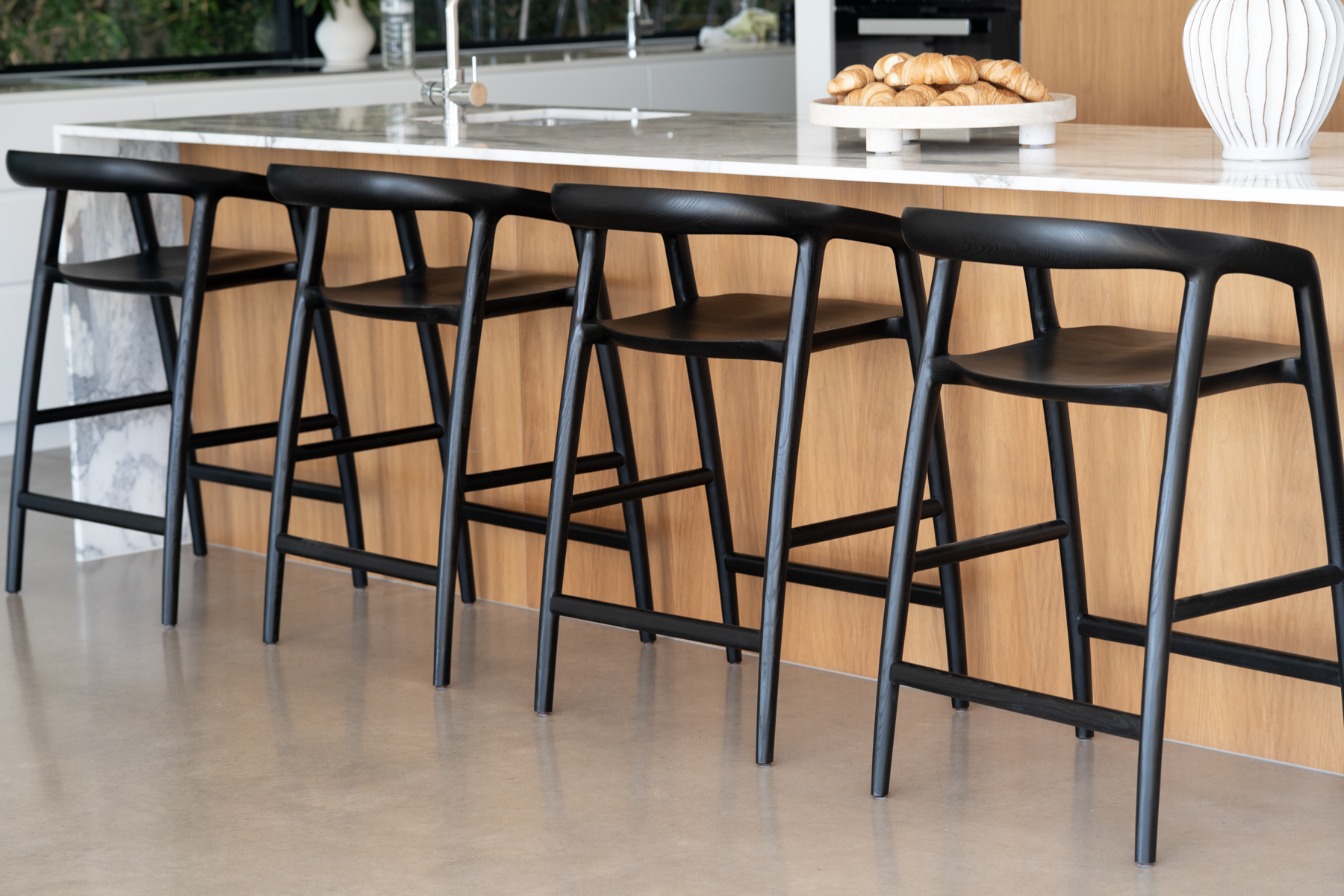 Cali Counter Stool Black, Width 55cm x Depth 54cm x Height 89cm - Image 7