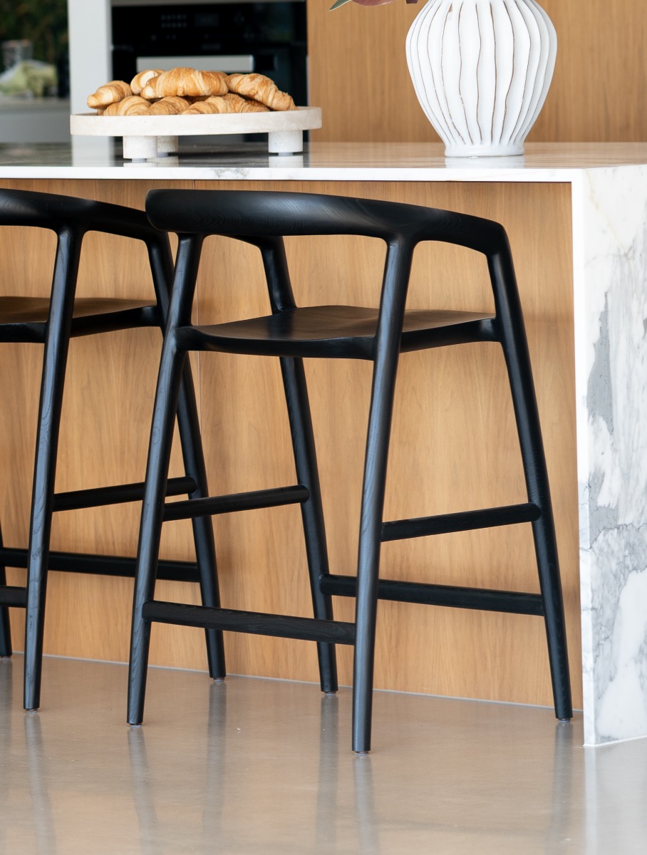 Cali Counter Stool Black, Width 55cm x Depth 54cm x Height 89cm - Image 9
