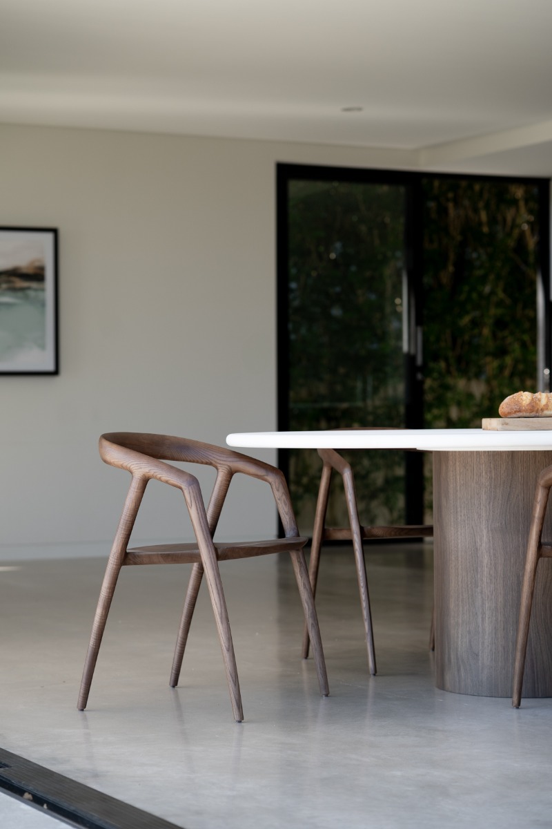 Cali Dining Chair Walnut, Width 54cm x Depth 55cm x Height 77cm (RRP $799) - Image 7