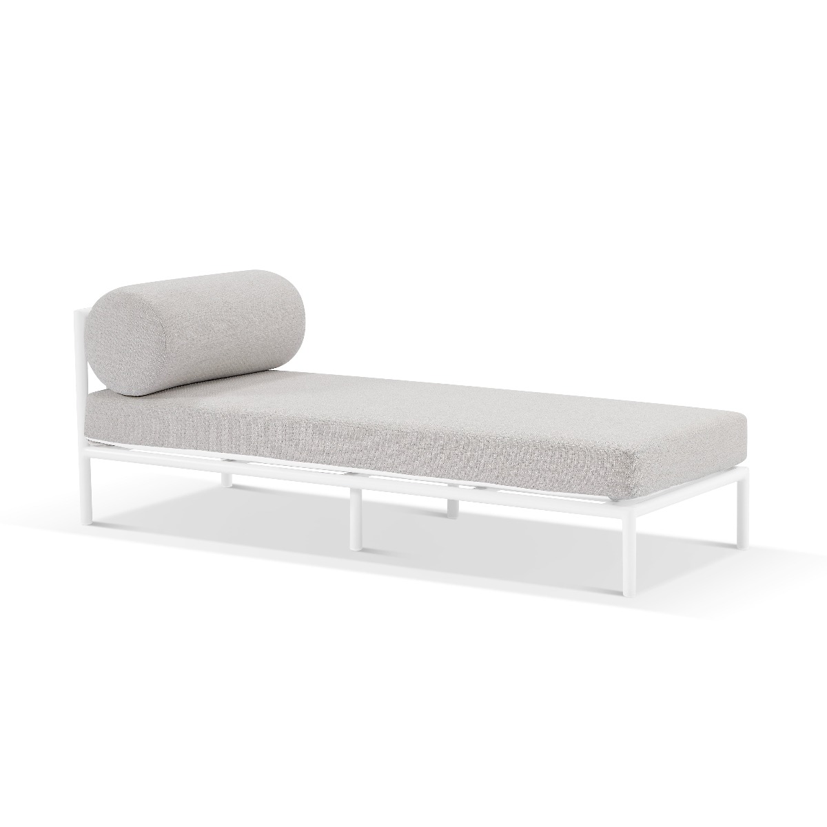 CLEARANCE SALE "Catalina" Modern Coastal Outdoor Aluminium Sun Lounge, White with Sandstone Cushions (RRP $1999) - Image 3