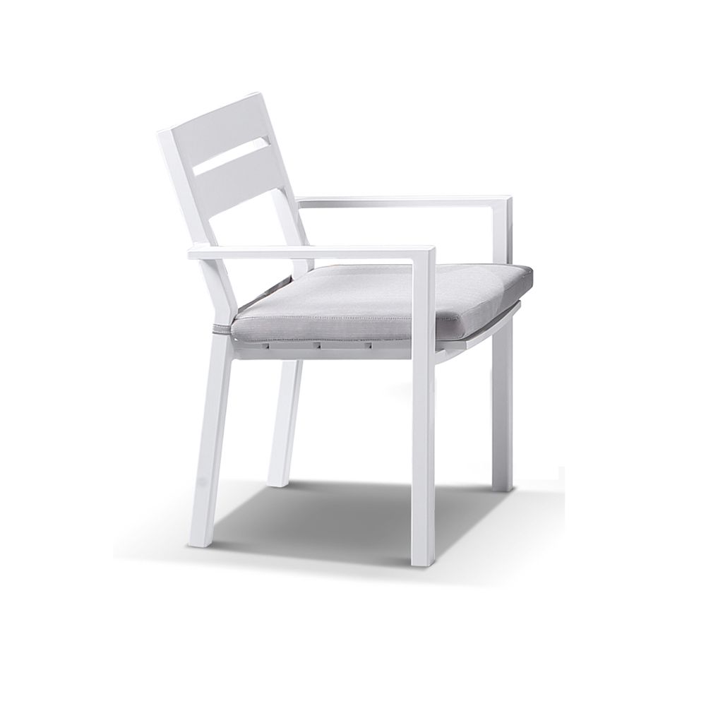 "Hawaii" Hamptons Resort Style Aluminium Dining Table 355cm x 102cm with 12 Hawaii Chairs, White (RRP $6499) - Image 2