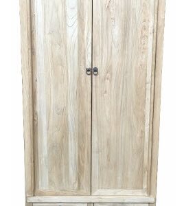 "Kingscliff" Recycled Elm Timber Cabinet, Linen Press 100cm x 45cm x 190cm