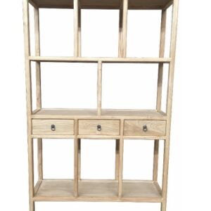 "Kingscliff" Recycled Elm Timber Bookshelf, 125cm x 38cm x 200cm