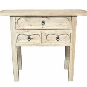 "Kingscliff" Recycled Elm Timber 3 Drawer Hall Console, 105cm x 45cm x85cm