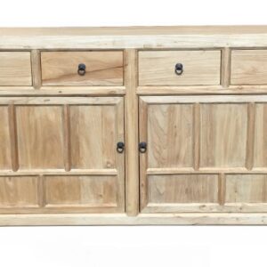 "Kingscliff" Recycled Elm Timber 2 Door 4 Drawer Sideboard Hall Console, 154cm x 44cm x 85cm
