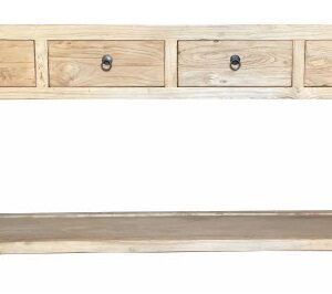 "Kingscliff" Recycled Elm Timber 4 Drawer Hall Table, 174cm x 40cm x 84cm (RRP $1999)