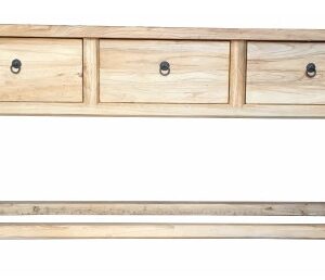"Kingscliff" Recycled Elm Timber 3 Drawer Hall Table, 200cm x 40cm x 85cm (RRP $1999)