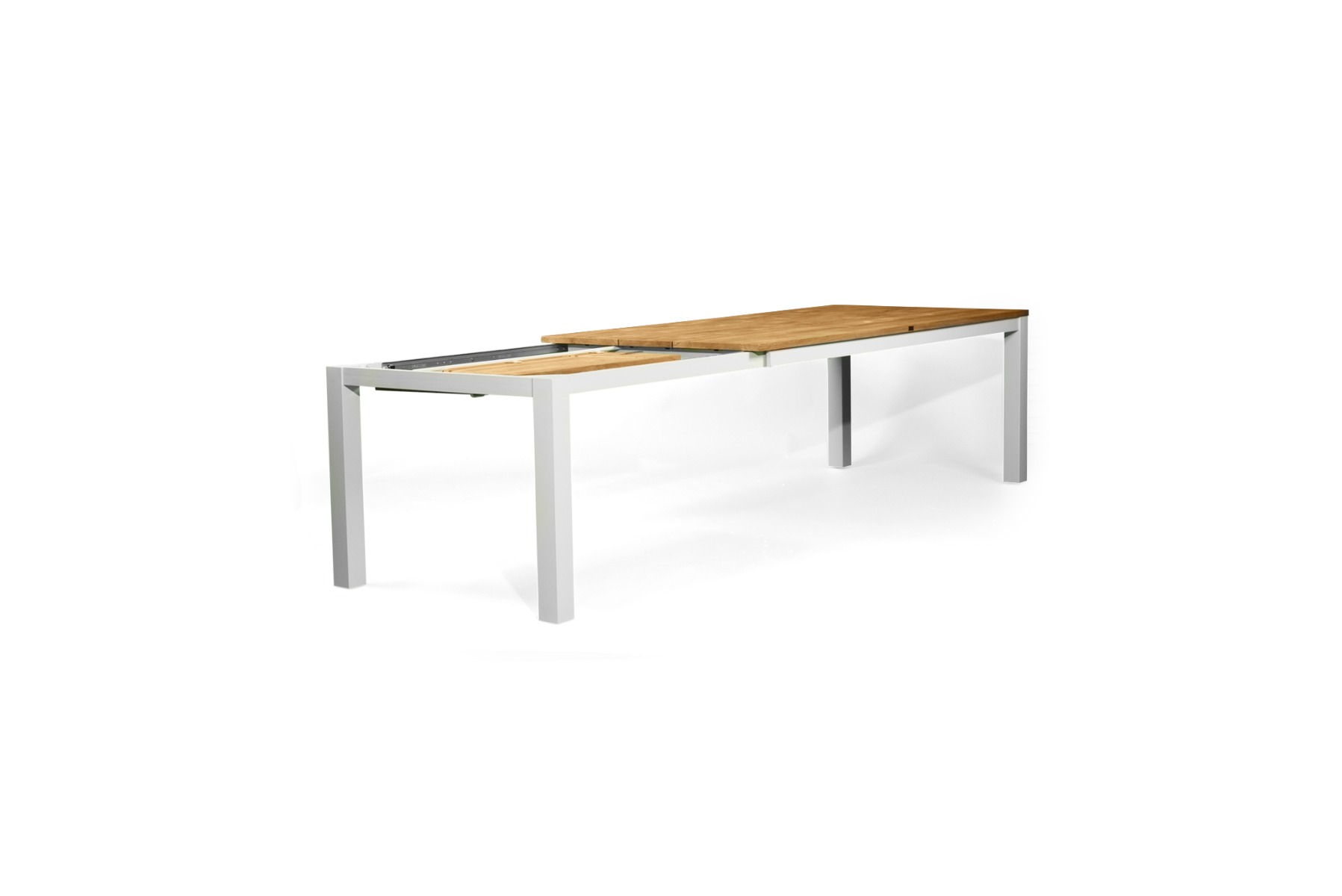 Carmel Outdoor Extension Table 2.3m – Pearl White Powder Coated Legs, L 160cm-230cm x W 100cm x H 76cm - Image 4