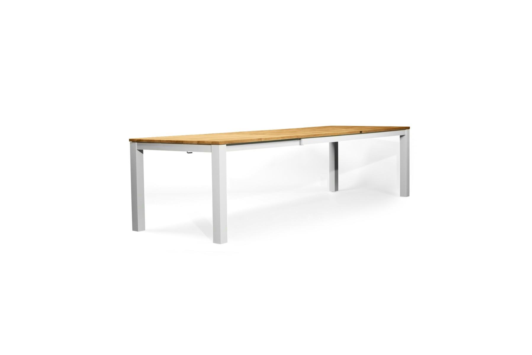 Carmel Outdoor Extension Table 2.3m – Pearl White Powder Coated Legs, L 160cm-230cm x W 100cm x H 76cm - Image 5