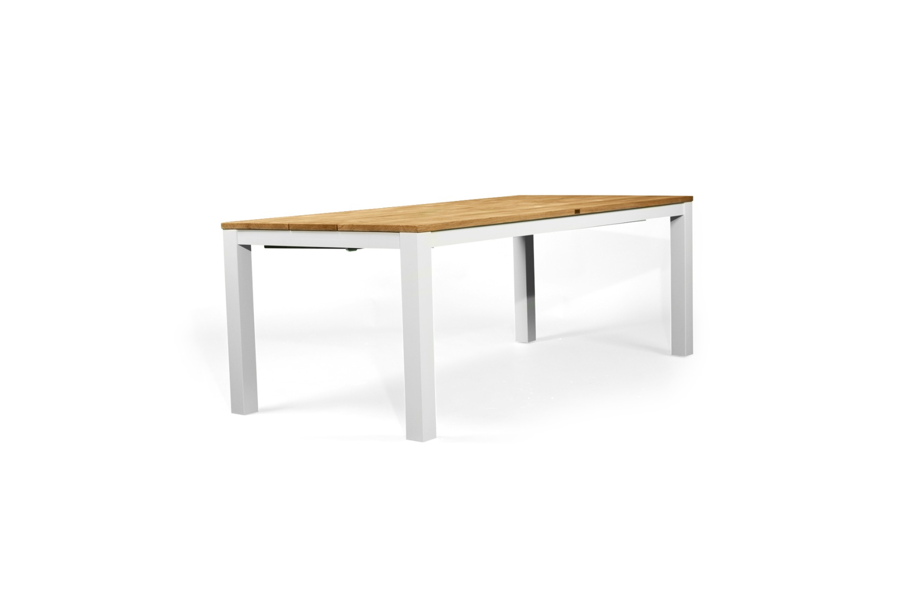 Carmel Outdoor Extension Table 2.3m – Pearl White Powder Coated Legs, L 160cm-230cm x W 100cm x H 76cm - Image 7