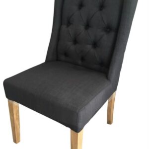 "Monaco" French Provincial Buttoned Dining Chair Black, 50cm x 65 x 97cm (RRP $449)