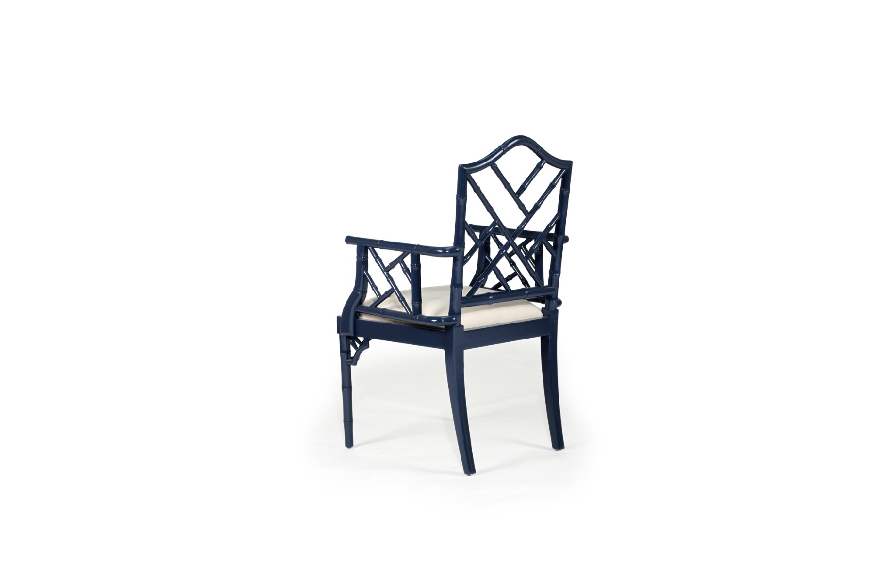 "Nantucket" Hamptons Style Chippendale Carver Dining Chair, Navy - Image 4